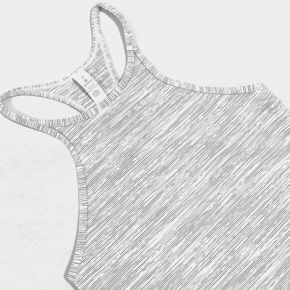 ~ Lululemon 4 Tank, Love / Jersey Training Tank** Gray White High-Neck Racerback - Picture 1 of 16